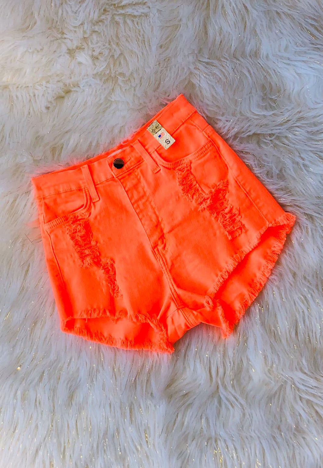 Vibrant Orange Neon Short